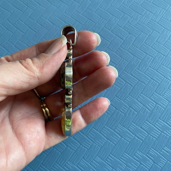 925 Sterling Silver And Jasper Pendant. Stamped. - Picture 4 of 7